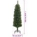 Árbol de Navidad artificial delgado y soporte PVC verde 150 cm