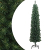 Árbol de Navidad artificial delgado y soporte PVC verde 180 cm