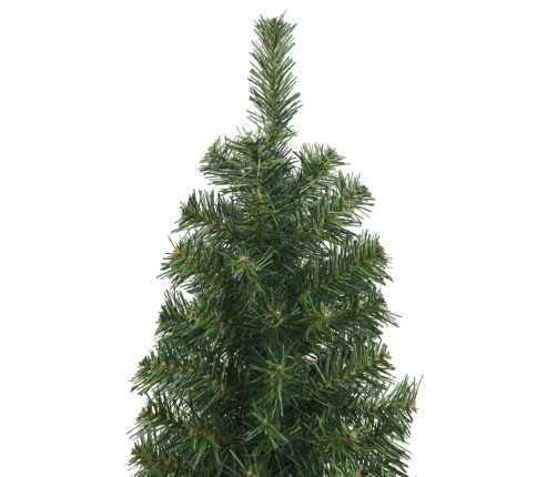 Árbol de Navidad artificial delgado y soporte PVC verde 180 cm