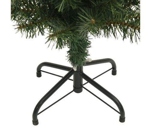 Árbol de Navidad artificial delgado y soporte PVC verde 180 cm