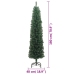 Árbol de Navidad artificial delgado y soporte PVC verde 180 cm