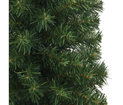 Árbol de Navidad artificial delgado y soporte PVC verde 210 cm