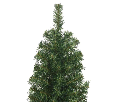 Árbol de Navidad artificial delgado y soporte PVC verde 240 cm