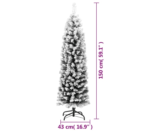 Árbol de Navidad artificial verde con nieve PVC 150 cm