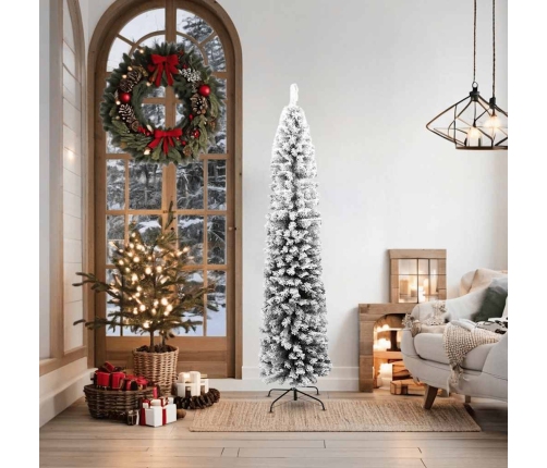 Árbol de Navidad artificial verde con nieve PVC 180 cm