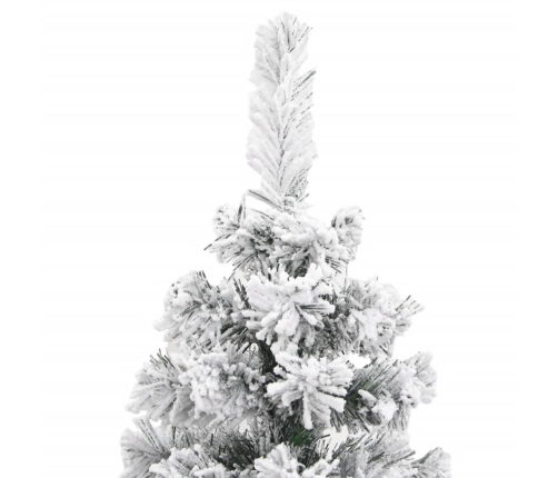 Árbol de Navidad artificial verde con nieve PVC 210 cm