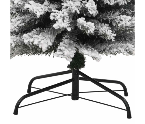 Árbol de Navidad artificial verde con nieve PVC 210 cm