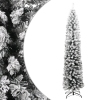 Árbol de Navidad artificial delgado verde con nieve PVC 240 cm