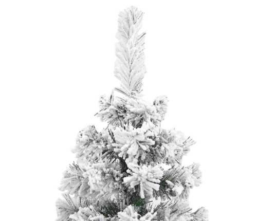 Árbol de Navidad artificial delgado verde con nieve PVC 240 cm