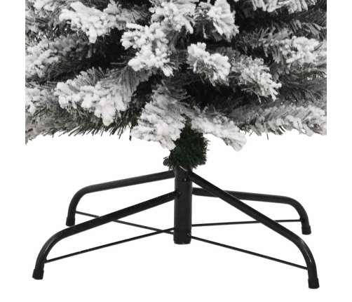 Árbol de Navidad artificial delgado verde con nieve PVC 240 cm