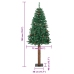 Árbol de Navidad delgado madera auténtica y piñas PVC 180 cm