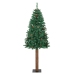 Árbol de Navidad delgado madera auténtica y piñas PVC 210 cm