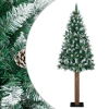 Árbol de Navidad estrecho con madera real y nieve 180 cm verde