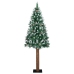 Árbol de Navidad delgado madera auténtica y piñas PVC 210 cm