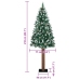 Árbol de Navidad delgado madera auténtica y piñas PVC 210 cm