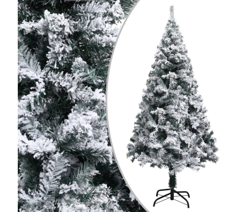 Árbol de Navidad artificial verde con nieve 150 cm