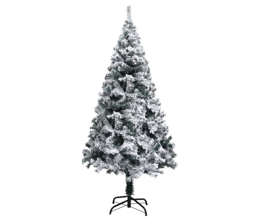 Árbol de Navidad artificial verde con nieve 150 cm