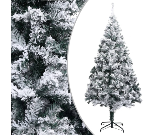 Árbol de Navidad artificial verde con nieve 180 cm