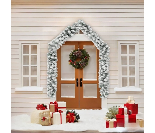 Guirnalda de Navidad con nieve flocada verde 5 m PVC