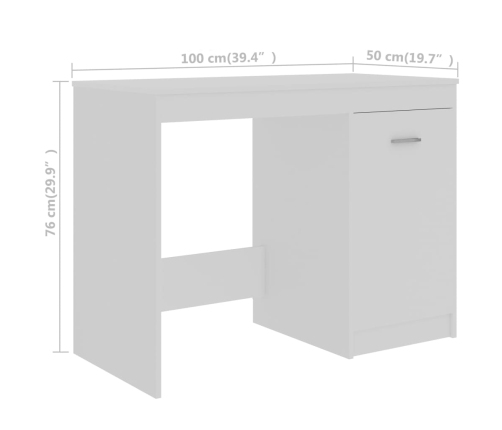 Escritorio de madera contrachapada blanco 140x50x76 cm