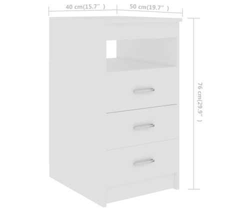 Escritorio de madera contrachapada blanco 140x50x76 cm