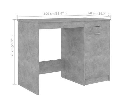 Escritorio de madera de ingeniería gris hormigón 140x50x76 cm