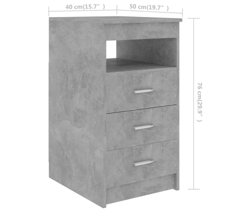 Escritorio de madera de ingeniería gris hormigón 140x50x76 cm