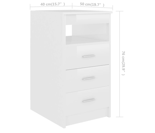 Escritorio de madera de ingeniería blanco brillo 140x50x76 cm