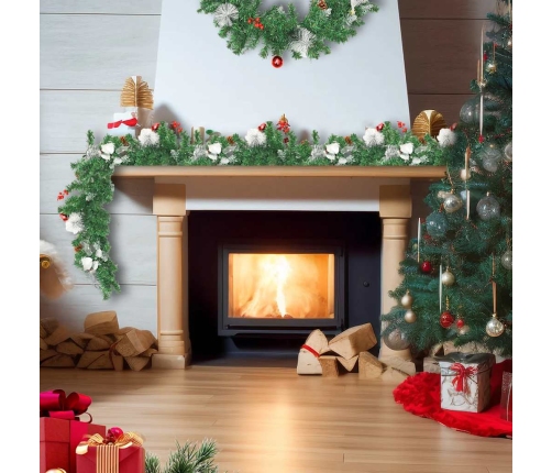 Guirnalda de Navidad con luces LED PVC verde 2,7 m