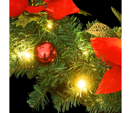 Guirnalda de Navidad con luces LED PVC verde 2,7 m