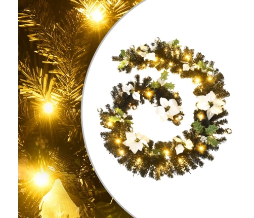 Guirnalda de Navidad con luces LED PVC negro 2,7 m