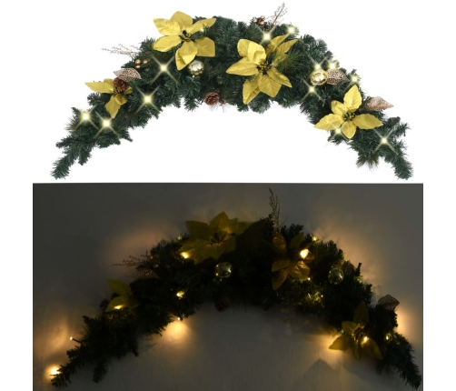 Arco de Navidad con luces LED verde 90 cm PVC