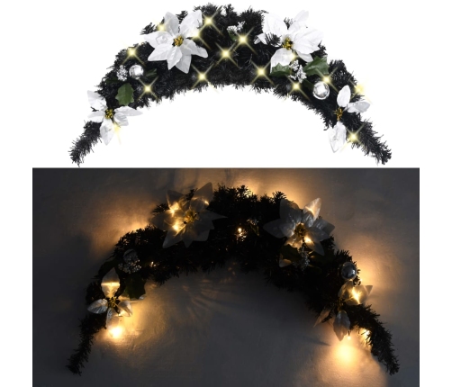 Arco de Navidad con luces LED negro 90 cm PVC