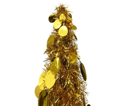 Árbol de Navidad artificial emergente PET dorado 120 cm