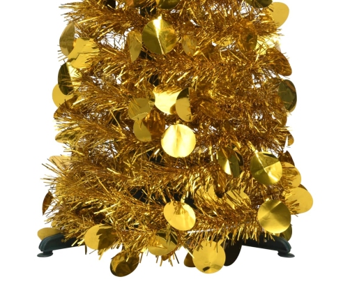 Árbol de Navidad artificial emergente PET dorado 120 cm