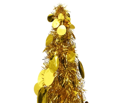 Árbol de Navidad artificial emergente PET dorado 150 cm