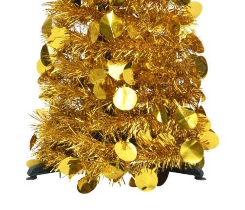 Árbol de Navidad artificial emergente PET dorado 150 cm