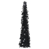 Árbol de Navidad artificial emergente PET negro 120 cm