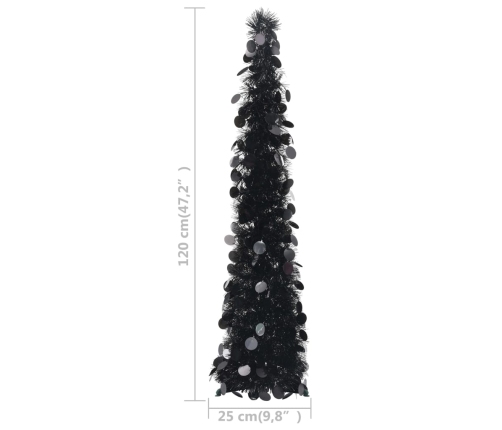 Árbol de Navidad artificial emergente PET negro 120 cm