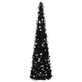 Árbol de Navidad artificial emergente PET negro 180 cm