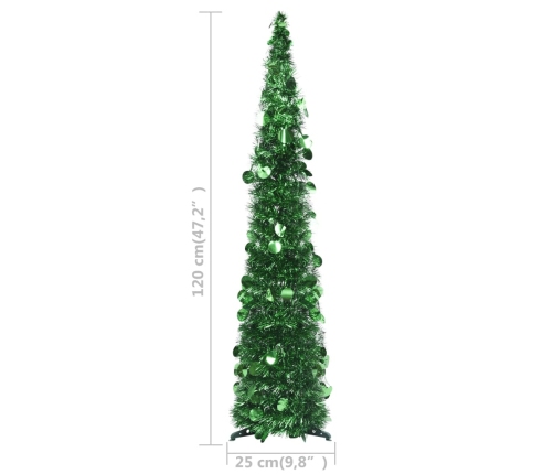 Árbol de Navidad artificial emergente PET verde 120 cm