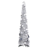 Árbol de Navidad artificial emergente PET plateado 120 cm