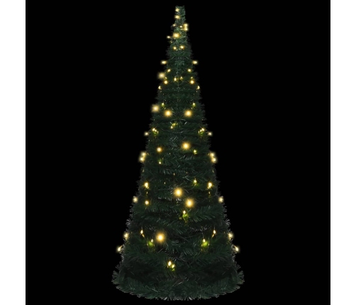 Árbol de Navidad emergente preiluminado con luces verde 210 cm