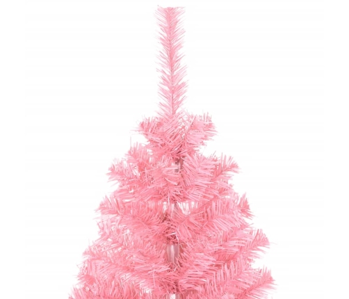 Árbol de Navidad artificial con soporte PVC rosa 150 cm