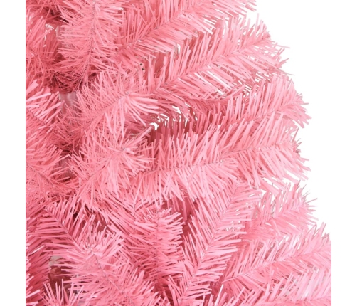 Árbol de Navidad artificial con soporte PVC rosa 150 cm