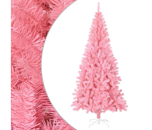 Árbol de Navidad artificial con soporte PVC rosa 180 cm