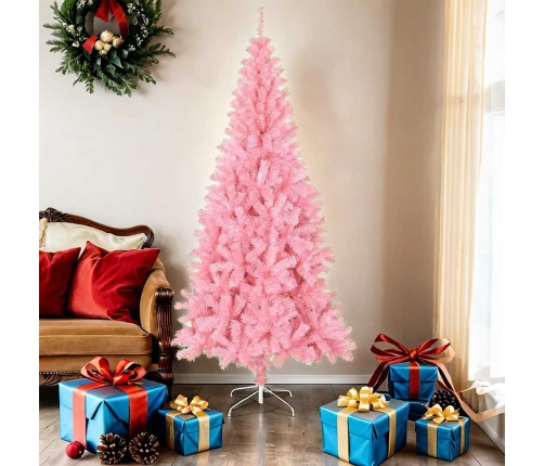 Árbol de Navidad artificial con soporte PVC rosa 180 cm