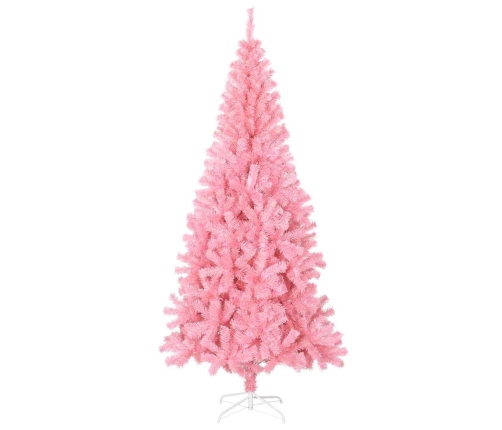 Árbol de Navidad artificial con soporte PVC rosa 210 cm