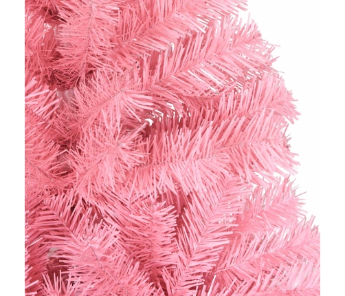 Árbol de Navidad artificial con soporte PVC rosa 210 cm