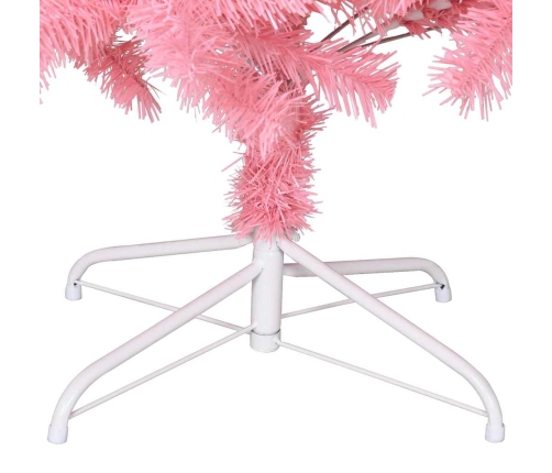 Árbol de Navidad artificial con soporte PVC rosa 210 cm